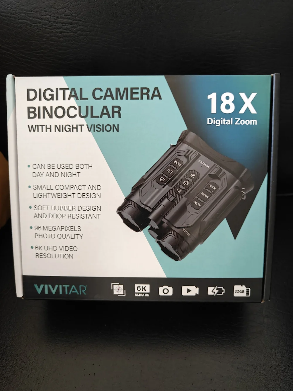 Vivitar 18X Digital Camera Binoculars in Black with Night Vision